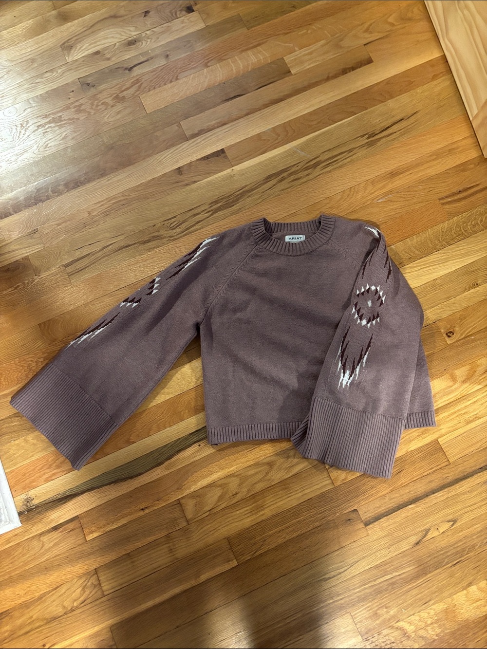 Ariat Women’s Mauve Aztec Accent Pullover Sweater